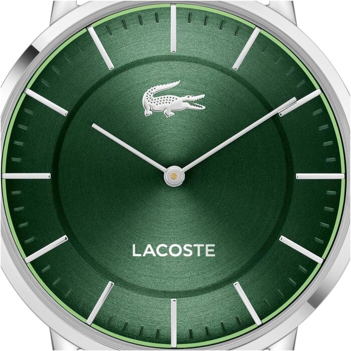 Годинник чоловічий Lacoste Crocorigin Quartz (світло-зелений) на браслеті (сталь/шкіра)