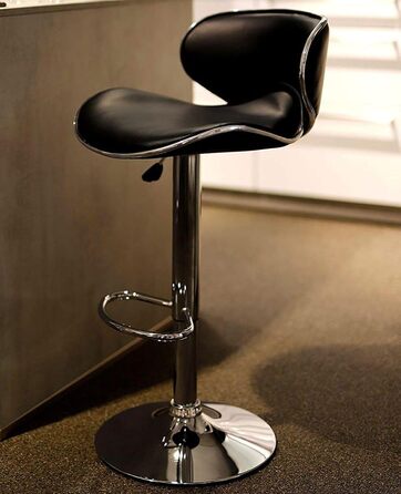 Dibea 2-Piece Swivel Bar Stools - Adjustable Height, 130kg Capacity, Black - Model 1 (Model 6)