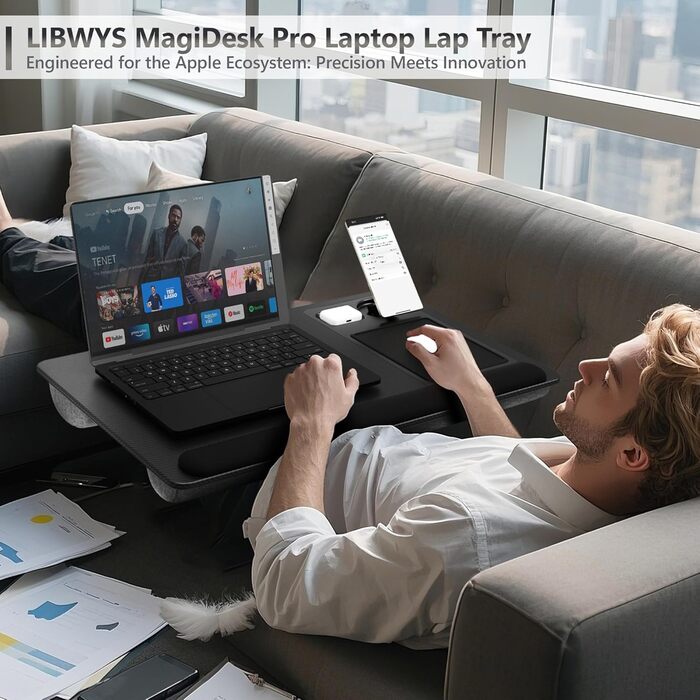 Підставка для ноутбука LIBWYS MagiDesk Pro з магнітним тримачем для телефону (Magsafe), для ноутбуків до 17 дюймів
