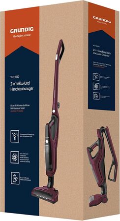 Ручний пилосос Grundig VCH 9930 2-в-1, акумуляторний, 14.4 В, фіолетовий