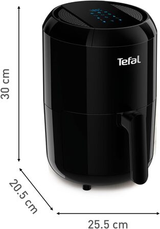 Аерофритюрниця Tefal EY3018 Easy Fry Compact, 1,6 л, 6 програм, цифровий дисплей, для 1-2 осіб, енергозберігаюча, без олії, чорна