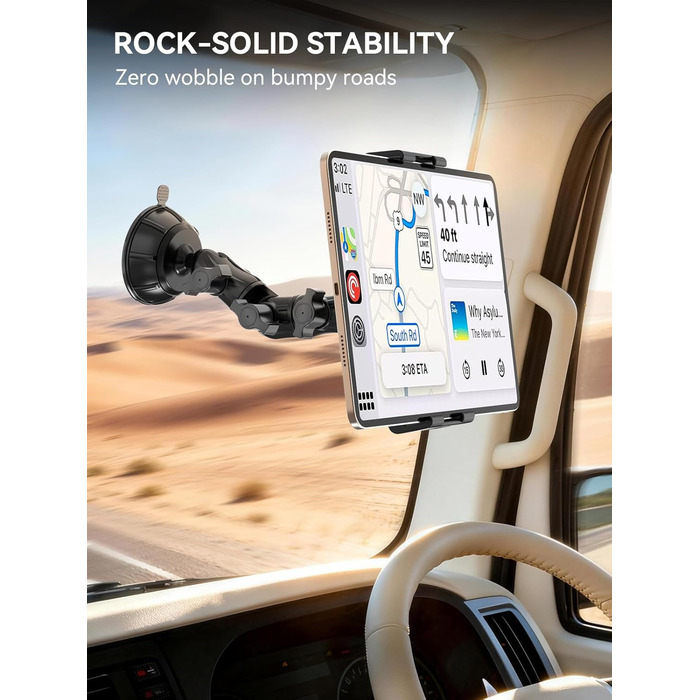 Автотримач для планшету OHLPRO: універсальний, 360° обертання, для iPad, Samsung Tab, Huawei (6-11
