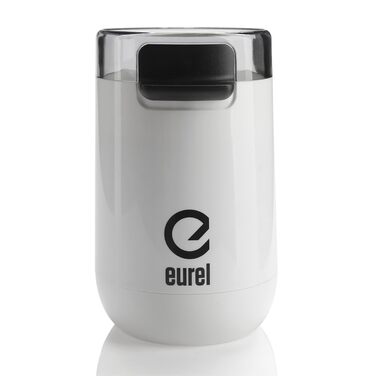 Електрична кавомолка EUREL KMA з нержавіючою сталею, змінний помел, 45г, білий колір