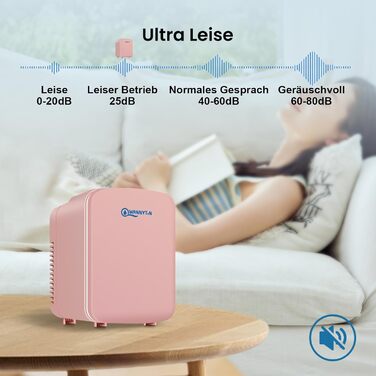 Mini холодильник Wannyton 4L з підігрівом та охолодженням, рожевий (220-240V/12V)