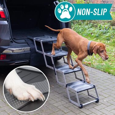 Сходинка для собак VOSS.PET, 4 ступені, для багажника авто, з алюмінію, з захисним килимком