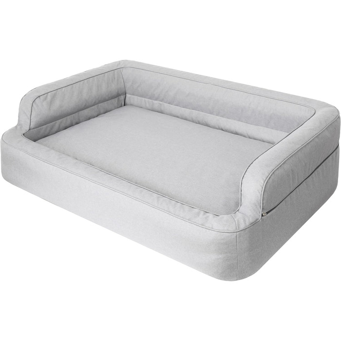 Dog bed, pet furniture, cat bed, removable cover, dog basket, dog cushion, dog lounger, sleeping places, dog sofa, XL: 96x62 cm (1: 78x47 cm, Ash)