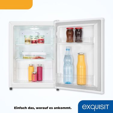 Exquisit KB505-V-040E: Міні-холодильник 40л, білий, ширина 45см, висота 51см, двері відкриваються зліва/справа