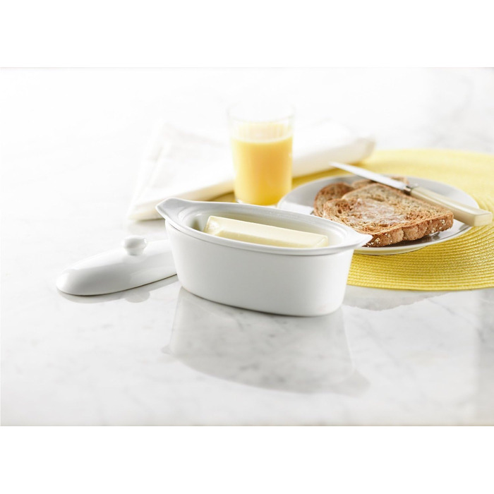 Trudeau 09607081A Butter Boat Butterboot, Porcelain, White