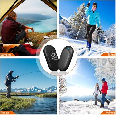 Електричний гріти для рук, набір 2 шт. з акумулятором 6000mAh, USB-кабель, 3 режими нагріву, 20 годин тепла, перезаряджається, для активного відпочинку взимку (чорний, сірий)