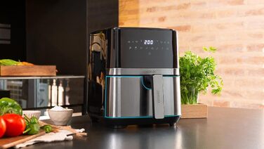 Фритюрниця без олії Cecotec Cecofry Full InoxBlack Pro 5500, 5.5 л, 1700 Вт, 8 режимів, PerfectCook, сталь