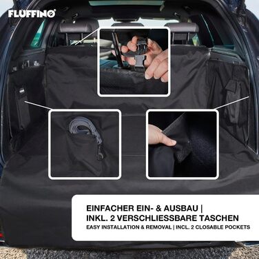 Захист для багажника автомобіля для собак (з боковинами та захистом краю), водонепроникний, стійкий до подряпин та легко миється. Килимок для собак у багажник автомобіля