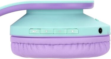 Дитячі навушники PowerLocus Bluetooth з обмеженням гучності 85dB, складні, з чохлом, Over-Ear, бездротові та провідні з мікрофоном, Micro-SD для телефону, ПК, планшета, зелені