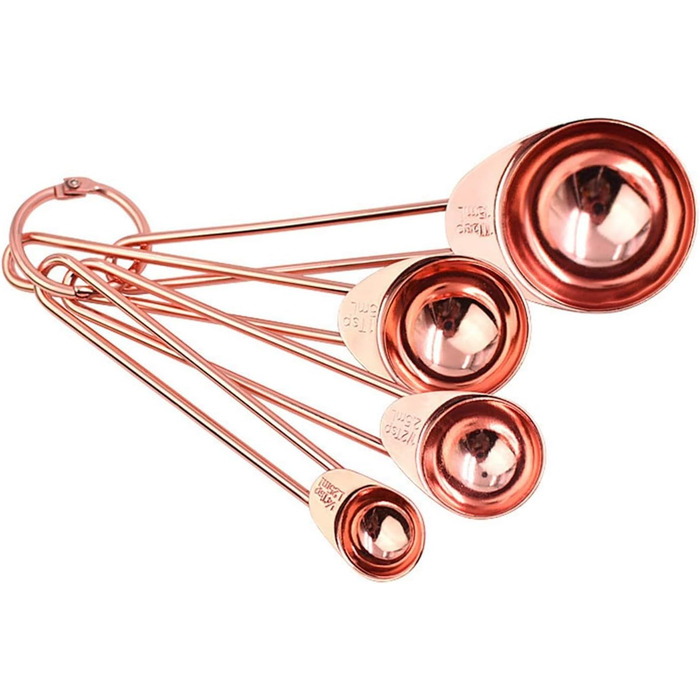 Measuring spoons, measuring cups, measuring spoon set, cake measuring cup, baking tools, buckle, measuring cups, measuring spoon set, rose gold (rose gold, measuring cups set of 4) (rose gold measuring spoons set of 4)