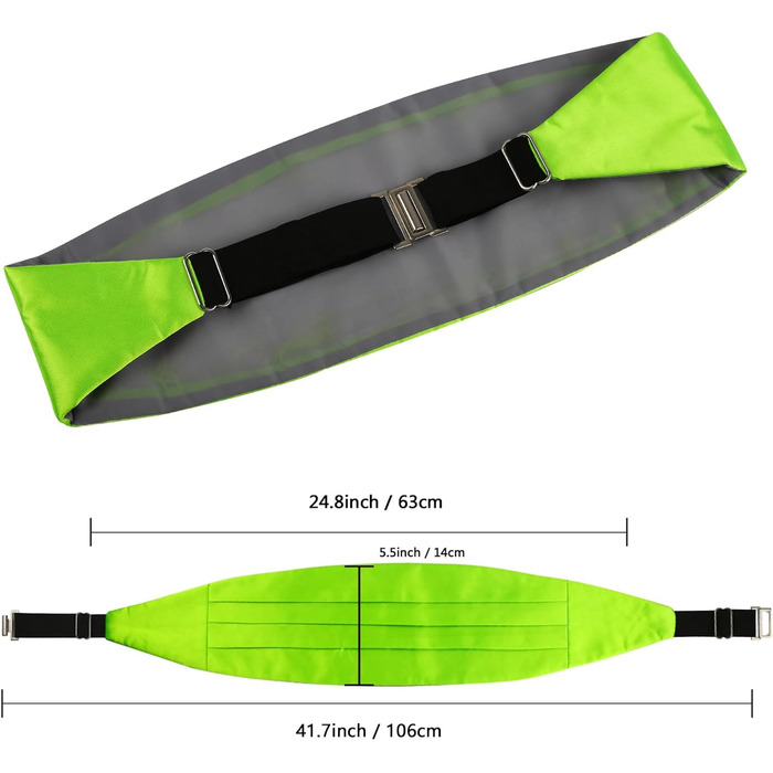 Метелик Alizeal чоловічий однотонний, з підтяжками та хустинкою в кишеню - подарунковий набір (132-лаймовий зелений)