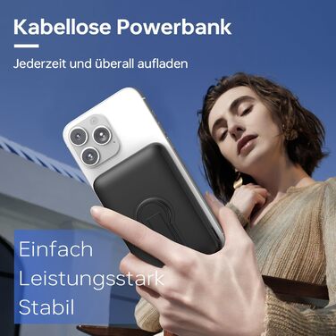 Powerbank MagSafe 12000mAh з LED-дисплеєм, 22.5W PD, USB-A вихід, Type-C вхід/вихід, чорний