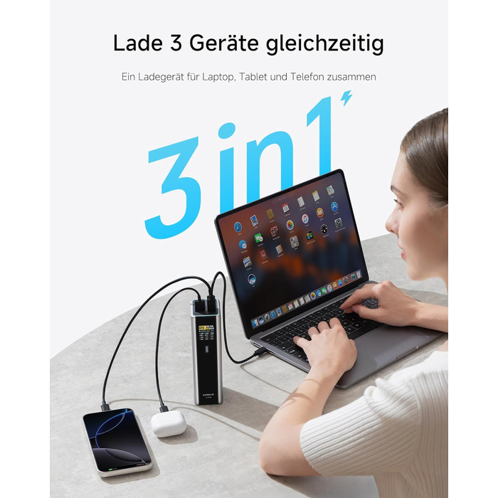 Power Bank CUKTECH 15 Ultra 20000mAh 165W з PD 3.1 та цифровим дисплеєм. Сумісний з iPhone, MacBook Pro, Samsung та іншими пристроями.