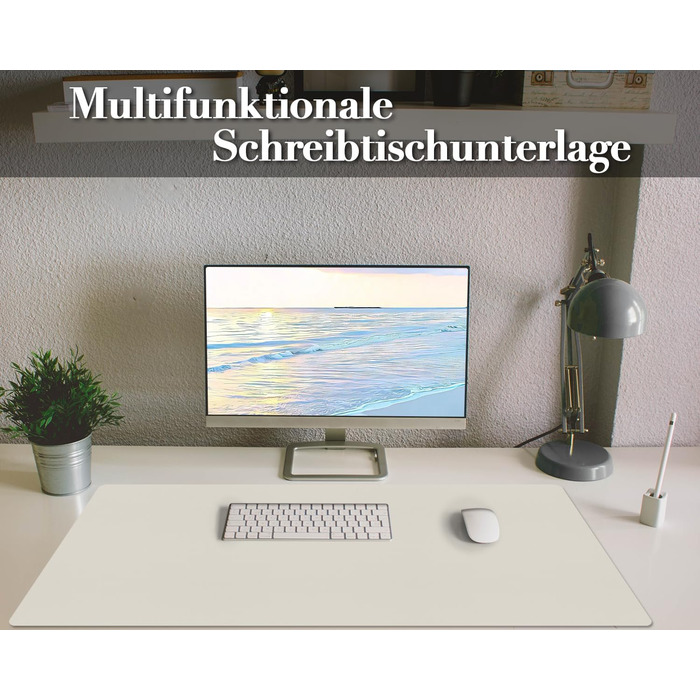 Підкладка на стіл, 80x40 см, з PU-шкіри, для офісу та дому, захист від подряпин, антиковзаюча, білий колір