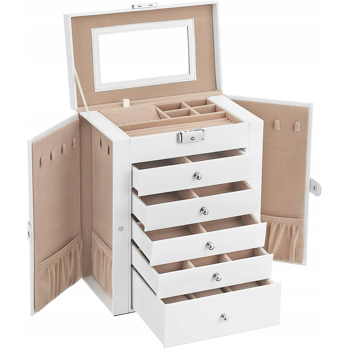 Скринька для прикрас Songmics JBC152W01, 32 x 26 x 15,6 см, біла