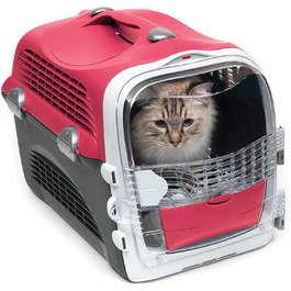 Переноска для котів Catit Cabrio, 51 x 33 x 35 см, червоно-сіра