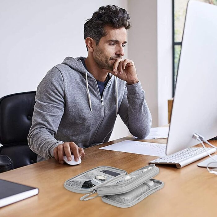 Органайзер для кабелів Skycase: сумка-чохол для аксесуарів, USB, Powerbank, SD-картки, сірий