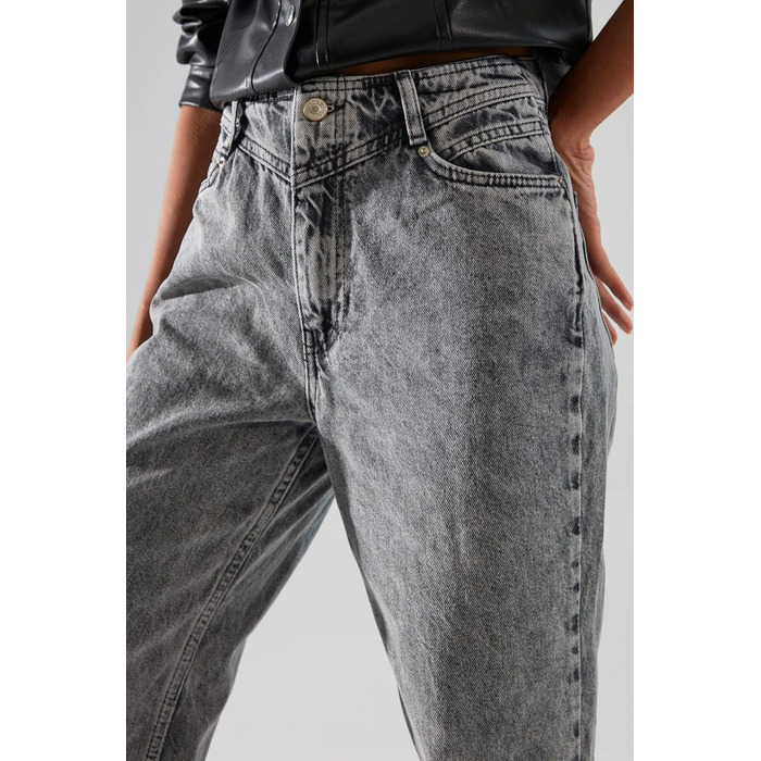 Джинси жіночі Trendyol високої посадки, широкі штанини, 90-ті, колір антрацит, розмір 34