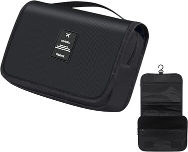 Чоловіча косметичка для подорожей з ручкою, чорна, з кількома відділеннями