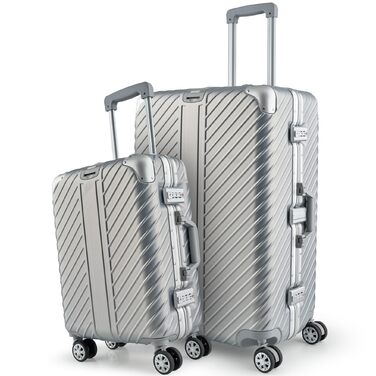 Чемодан ручної поклажі 55x40x20 з алюмінієвим каркасом | Валіза на колесах - Міцний ролер з кріпленням для ноутбука [ВОДОНЕПРОНИКНИЙ] з захистом кутів (ручна поклажа 20 дюймів)