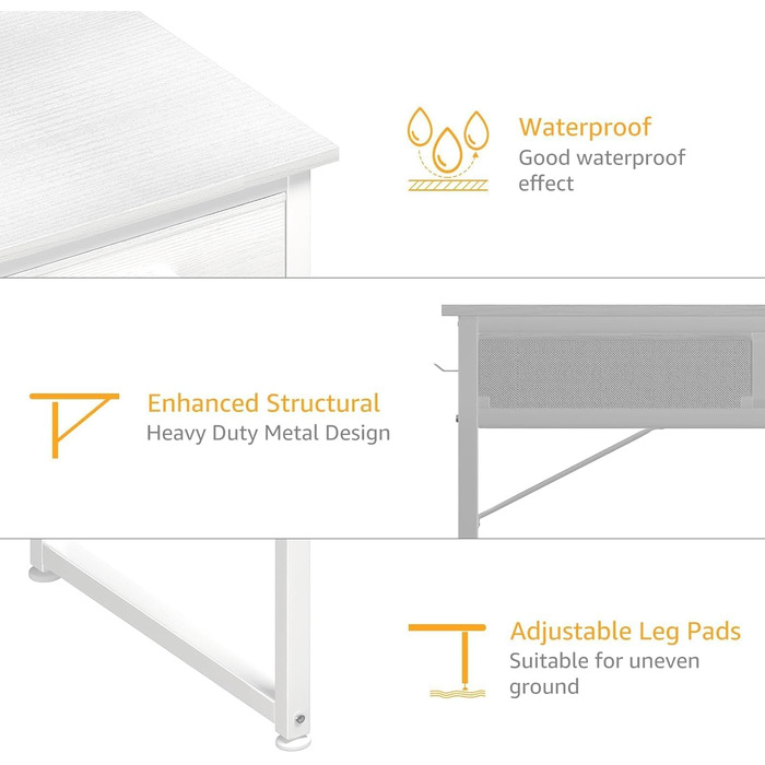 Fabric Drawer Computer Desk for Home Office & Bedroom - Small Gaming Desk with 2 Drawers | PC Desk, 39.4