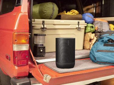 Sonos Move 2: Портативна бездротова колонка Wi-Fi/Bluetooth, чорна. До 24 год роботи, зарядка без дротів, сумісність з Alexa