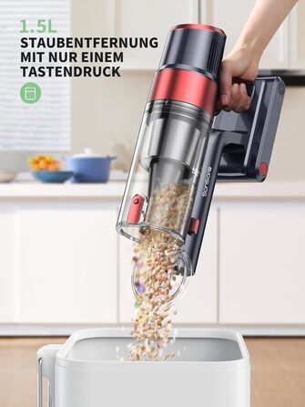 Бездротовий акумуляторний пилосос SunSare 450W з LED-дисплеєм, потужність 40000Pa, для підлоги, килима, шерсті тварин