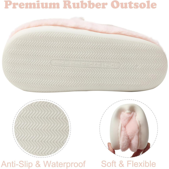 Теплі плюшеві тапочки Shaine для дому: жіночі, чоловічі, унісекс, з антиковзанням, бавовна, колір рожевий (38/39 EU)