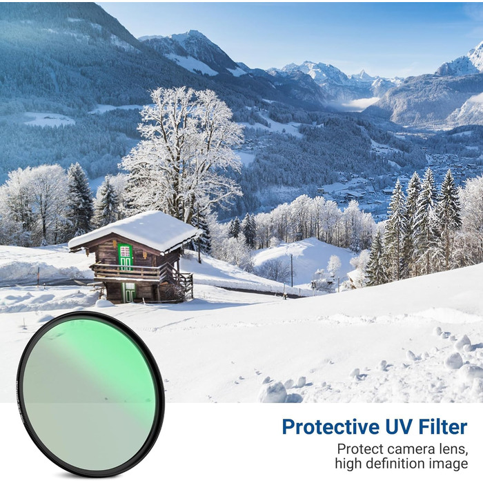 Фільтр UV PROfezzion Slim 58mm для Canon EOS 2000D, 4000D, 1300D, 1200D, 850D, 800D, 760D, 750D, 700D, 650D, 600D, 550D, 500D, 250D, 200D з об'єктивом EF-S 18-55mm та іншими об'єктивами з різьбою 58mm