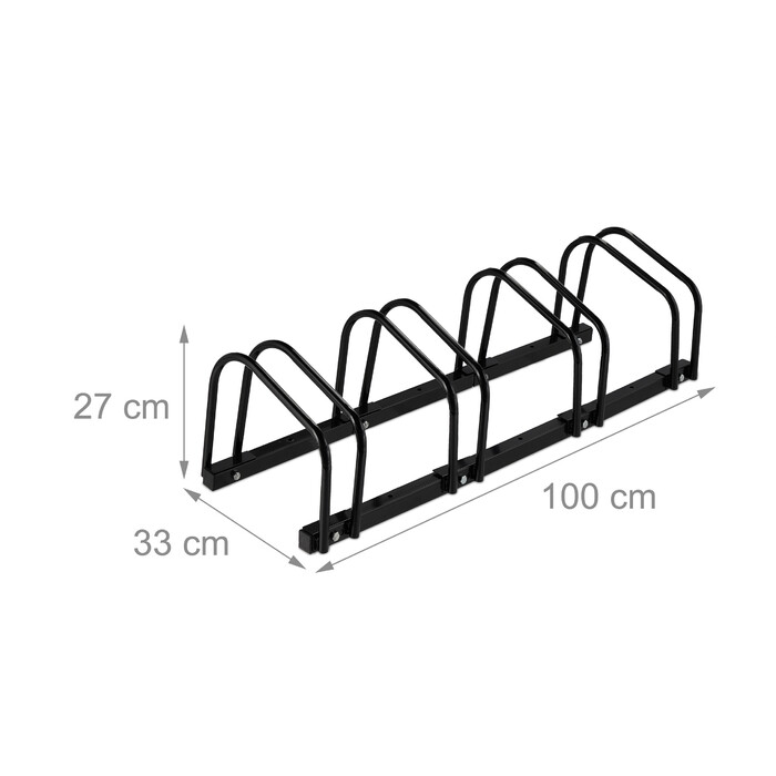 Relaxdays Black Bicycle Stand for 4 Bikes