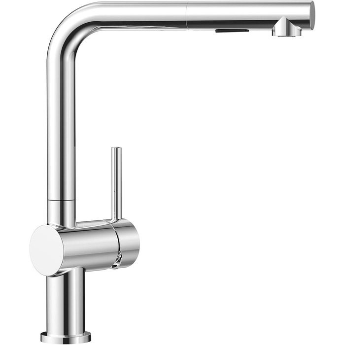 Кран кухонний CECIPA X203B чорний з висувною лійкою, 360° обертання, двома режимами струменя, з нержавіючої сталі