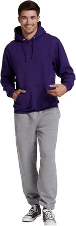 Чоловічий худі Russell Athletic Dri-Power Fleece з капюшоном, вологовідвідний, суміш бавовни, фіолетовий, розмір XL