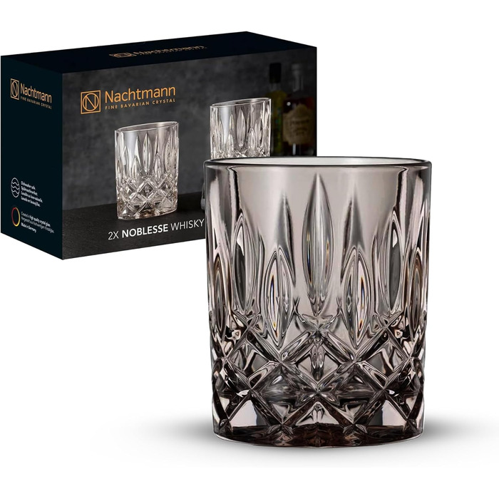 Набір склянок для віскі Nachtmann Noblesse, 2 шт, 295 мл, блакитний, з кришталевого скла, 104239