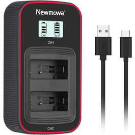 Зарядний пристрій Newmowa з LCD-дисплеєм Dual USB для Canon LP-E17 (EOS M3, M5, M6, 200D, 250D, 750D, 760D, 800D, Rebel T6i, T6s, 8000D, 9000D, Kiss X8i, Kiss X9, Rebel SL3)