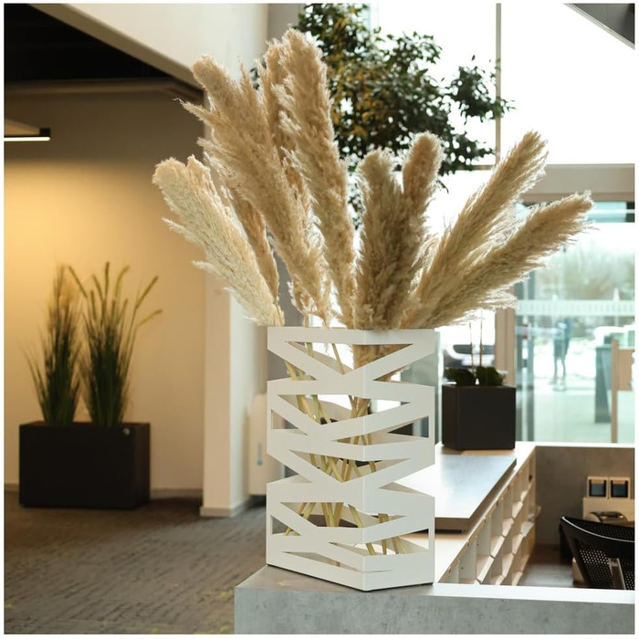 Підставка для парасоль підставка Maxi з металу з піддоном для збору води та гачками - Економія місця 34x14x46 см - Елегантний білий колір - Ідеальна для декорування прихожей та входу Maxi - Білий