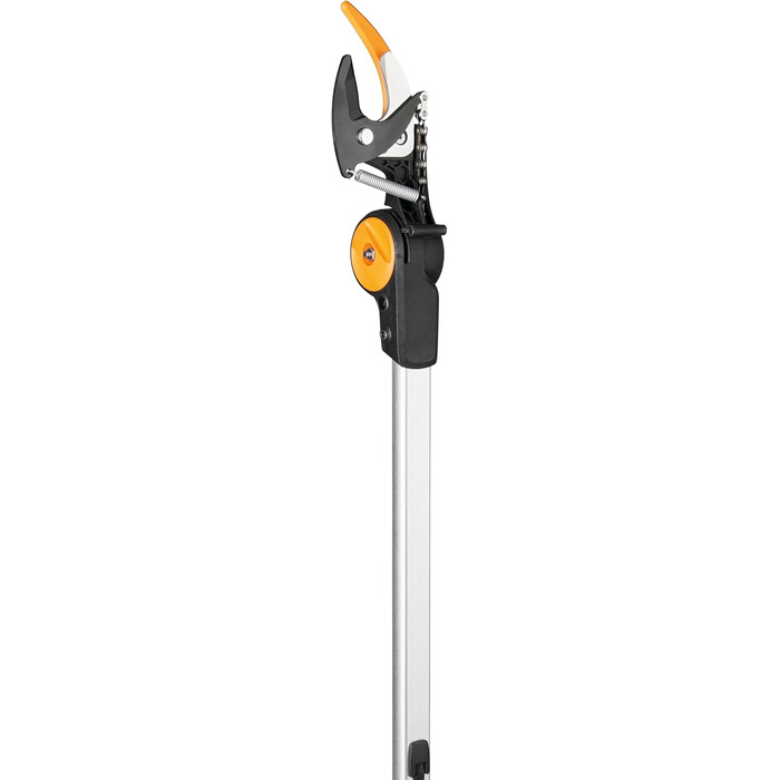 Телескопічний сучкоріз Fiskars UPX86 для свіжих гілок, антиадгезійне покриття, сталева лезо, алюмінієва ручка, 2,4–4 м, чорний/помаранчевий