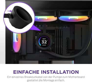 NZXT Kraken Elite RGB 2023 – 240мм рідинний кулер для ЦП з LCD-дисплеєм, білий, сумісний з Intel® та AMD®