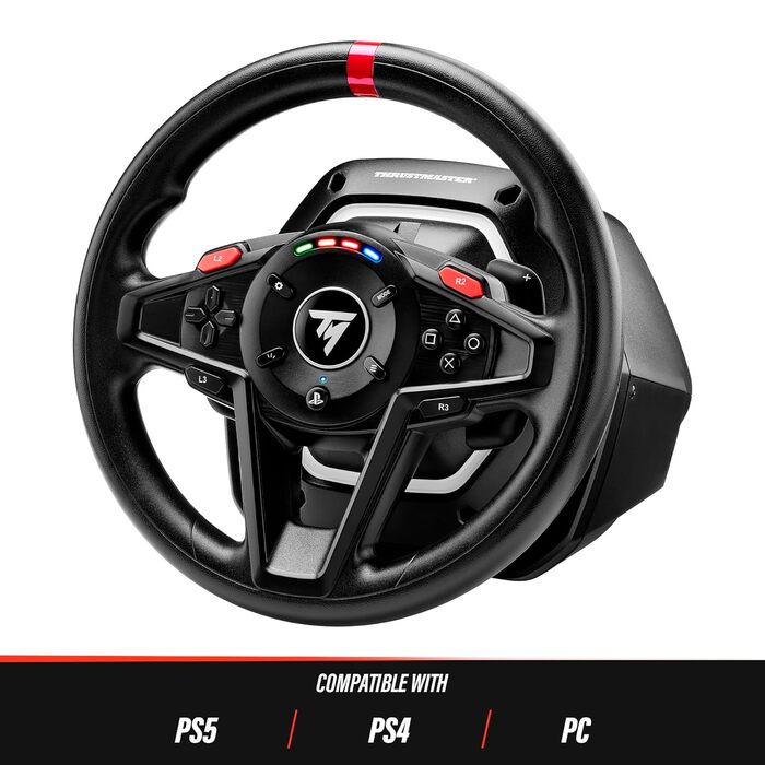 Рульове колесо Thrustmaster T128 з Force Feedback та магнітними педалями, сумісне з PlayStation 5, PlayStation 4 та PC