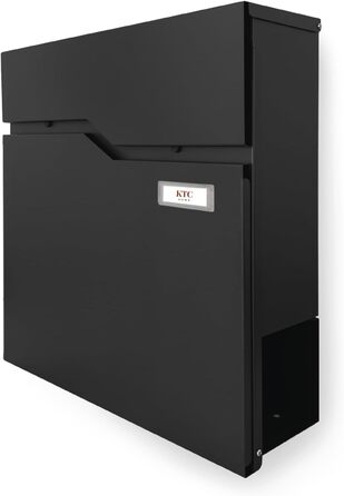 Поштова скринька KTC Home Premium Postlux 4.0 з табличкою для імен, чорна - стійка до УФ-випромінювання та погодних умов, порошкове покриття