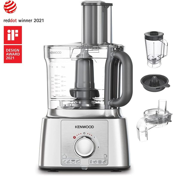 Кухонний комбайн Kenwood MultiPro Express 1000 Вт, чаша 3 л, блендер 1,5 л, соковижималка, насадки для нарізки, Express Serve