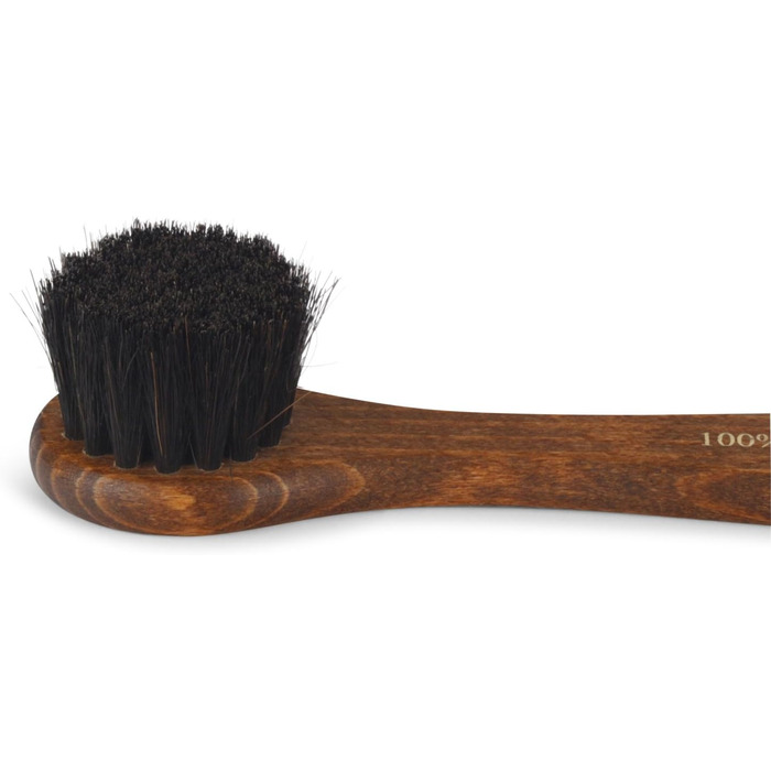Langer & Messmer 4-Piece Shoe Brush Set Essential made of horsehair for professional shoe care of smooth leather shoes - includes polishing brushes and cream brushes