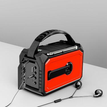 Радіо з ручним генератором 16000mAh, аварійне радіо AM/FM з сонячною панеллю та зарядкою для телефону, SOS-сигнал, ліхтарик, компас для кемпінгу та подорожей