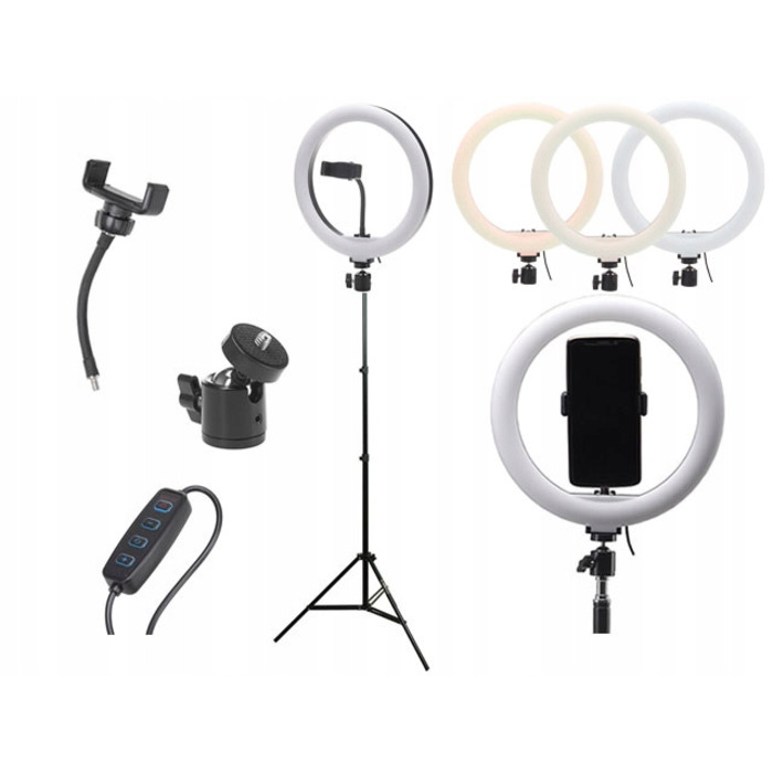 Кільцева лампа для макіяжу LED Ring Light зі штативом та тримачем для телефону