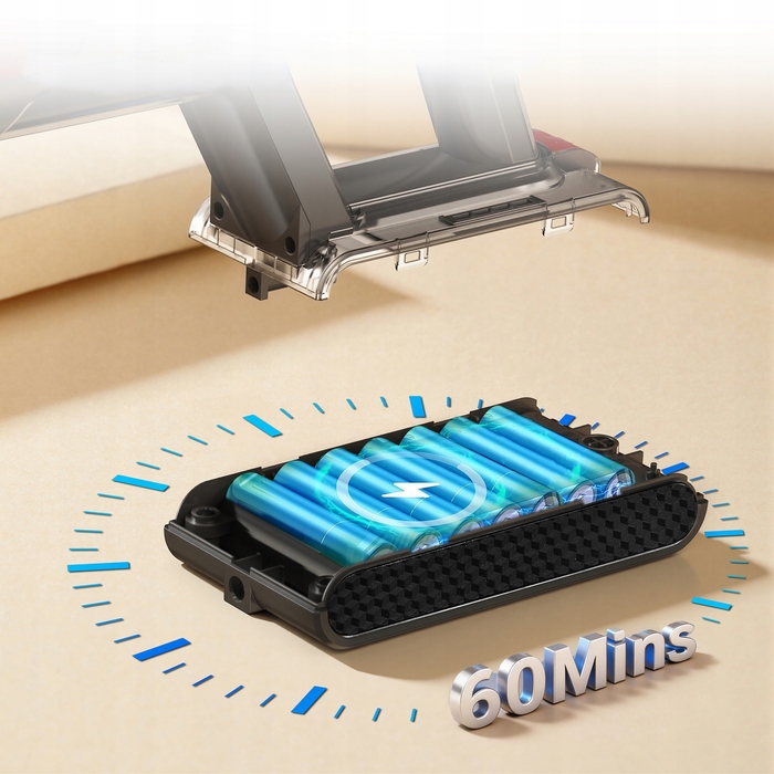 Вертикальний пилосос Blossom V18 550W 50000PA, сріблястий/сірий