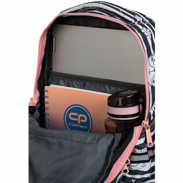 Багатовідсіковий шкільний рюкзак CoolPack (білий, чорний, рожевий), 21 л