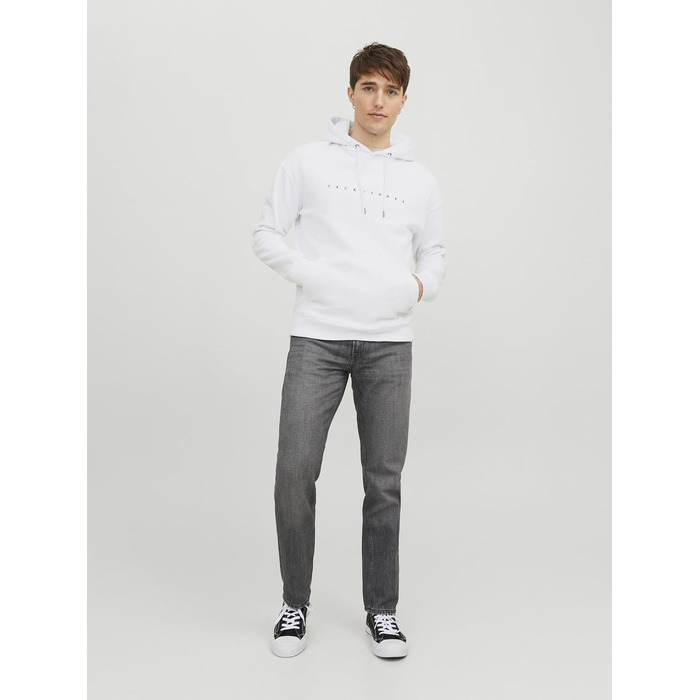 Чоловічий худі Jack & Jones JJESTAR білого кольору, Relaxed Fit, розмір XL