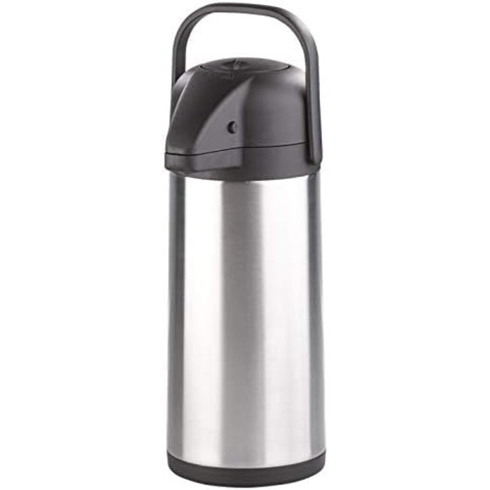Rosenstein & Söhne Vacuum Pump Carafe: Double-walled vacuum-insulated carafe with pump system, stainless steel, 3 liters (Pump Carafe 3 liters, Coffee Dispenser 3, Insulated Mug)